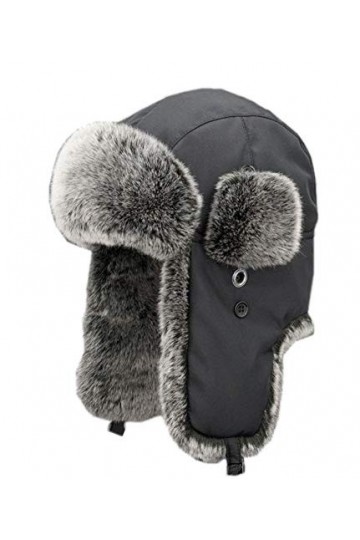 Insun Unisex Chapka Chapeau de Trappeur dhiver Anti Vent Aviateur Casquette Noir 1 XXL Chapkas circonférence 63cm