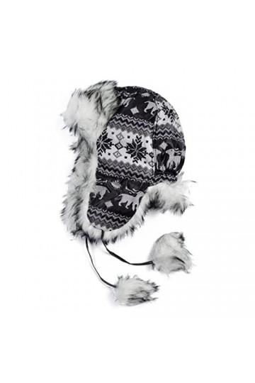 Générique Bonnet Style Chapka péruvien Taille 56-58cm doublé Chaud Hiver Neuf Adulte Motif noël cerf Flocon Hommes Femmes Mix