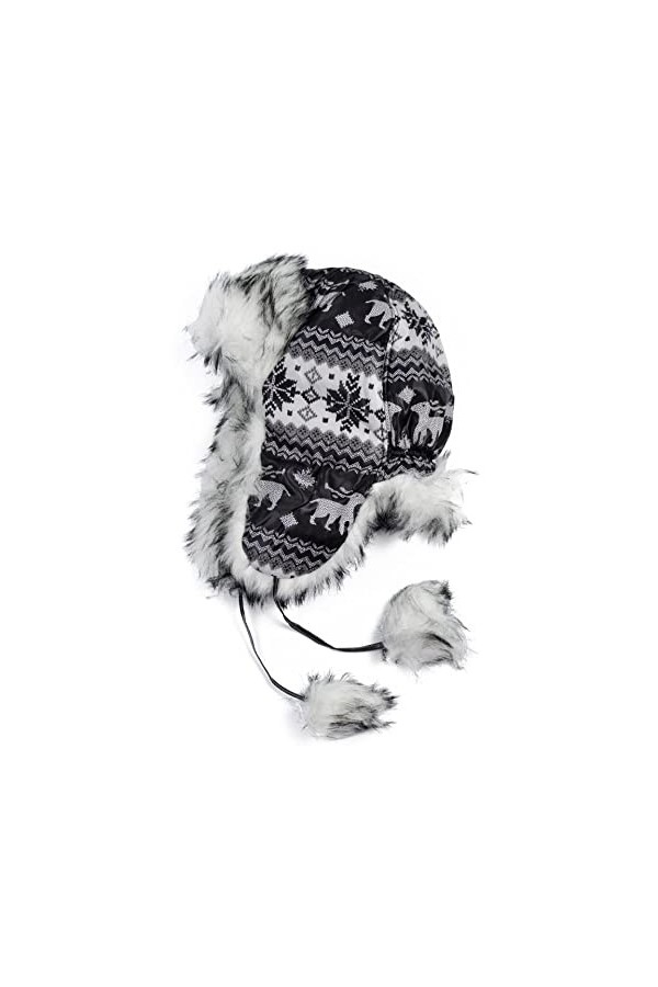 Générique Bonnet Style Chapka péruvien Taille 56-58cm doublé Chaud Hiver Neuf Adulte Motif noël cerf Flocon Hommes Femmes Mix