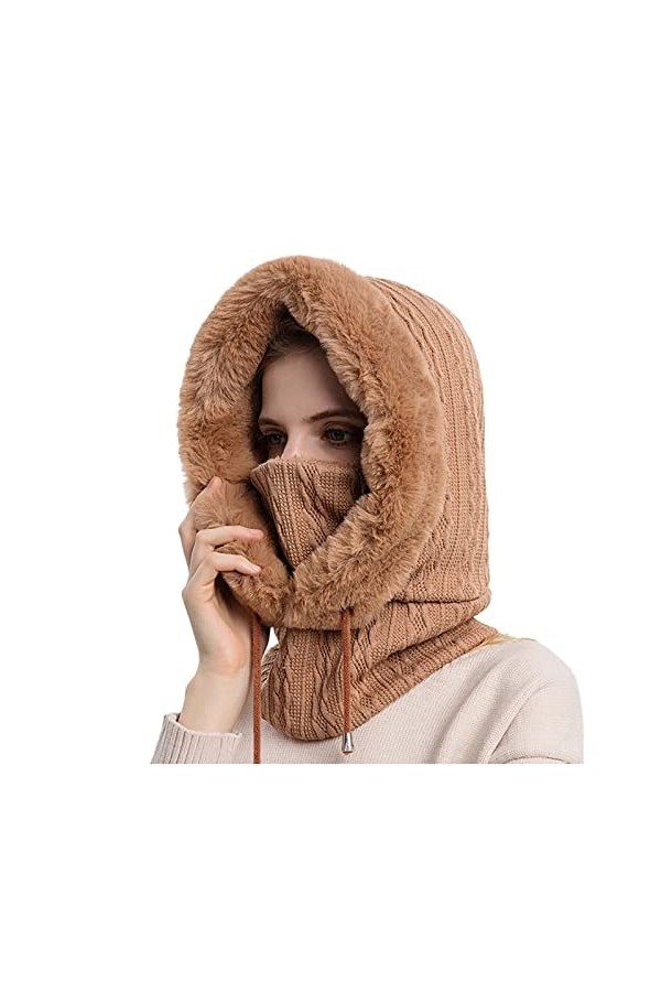 Chapka Homme Bavoir hiver Ski chapeau anti-froid intégré femmes équitation extérieur anti-froid chaud visage casquette capuch