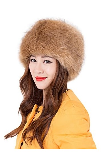 Landove Bonnet dhiver en fourrure synthétique rond pour femme, élégant, confortable, tendance, style russe, style cosaque, e