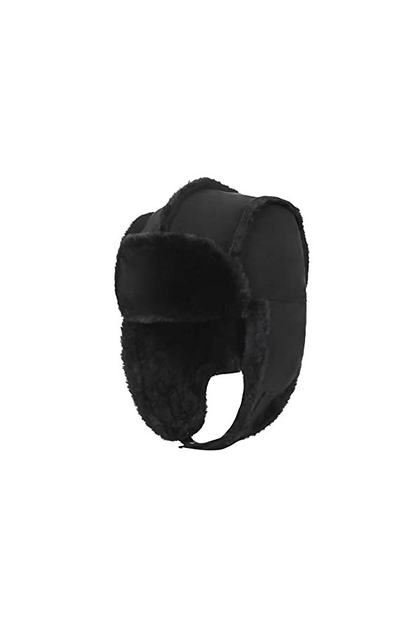 Qchomee Femme Chapka Peluche Chapeau de Trappeur Aviateur Russe Chasse Hiver Thermique Bonnet Ski Snowboard avec Cache-oreill