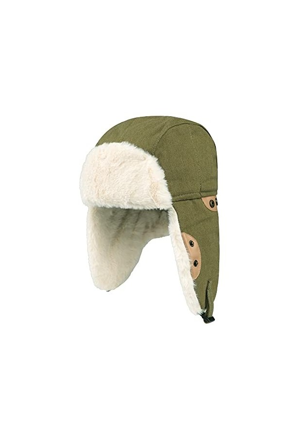 Bonnet Aviateur Femme Chapka daviateur avec Oreillettes Chapeau Chaud en Coton Chapeau de Trappeur Coup-Vent dhiver Bonnet 