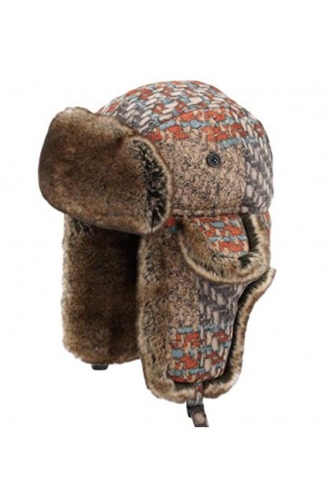 Insun Unisex Chapka Chaud Chapeau de Trappeur en Fausse Fourrure Ushanka Chapeau de Chasse Russe Noir Suède XL