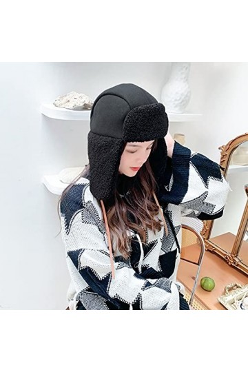 YJZQ Chapeau Hiver Chapka Unisexe élégant Cache-Oreilles Casquette avec Doublure Fausse Fourrure Chapeau Femme Chapka pour Cy