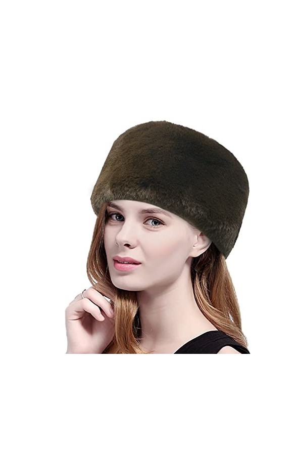 RUIXIA Chapka Femme en Fausse Fourrure Chapka Russe Hiver Thermiques pour Femme Chapeau Hiver Super Epais et Chaud pour Ski S