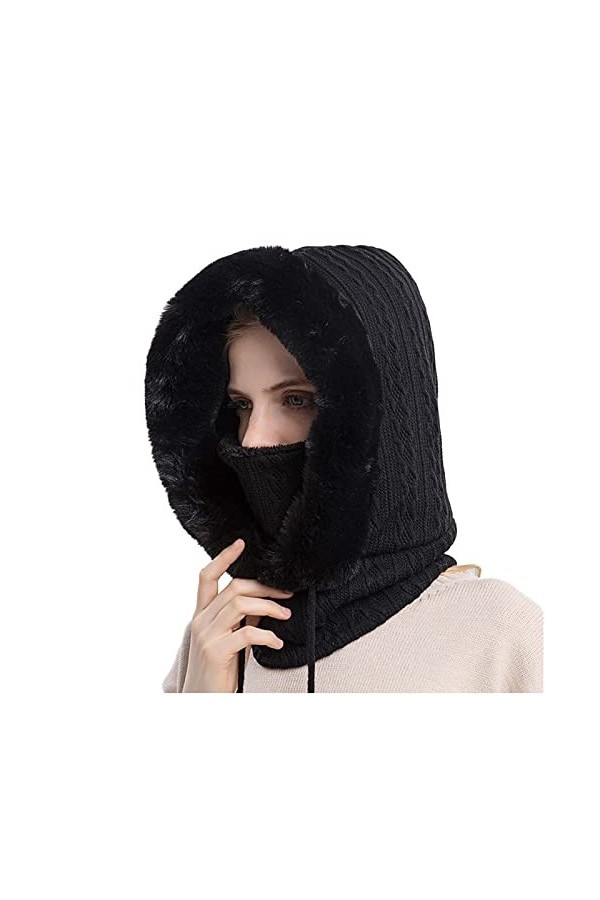 Chapka Homme Hiver Mouton Casquette anti-froid chaud bavoir extérieur hiver équitation femmes chapeau de ski capuche intégrée