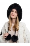 FEOYA Femme Bonnet Tricoté Polaire Coupe-Vent Hiver à Pompons Chapka Fausse Fourrure Chaud Épais Chapeau de Neige Ski Randonn
