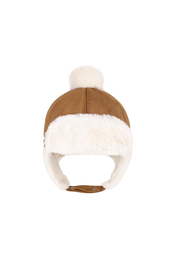 Unisexe Chapka Enfant Bonnet Russe Sport Ski Snowboard Equitation Cagoule Chapka en Fausse Fourrure Bonnet Chapeau Chapka en 