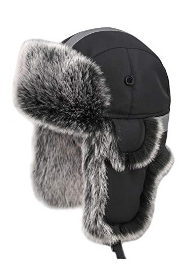 Insun Unisex Chapka Haute Visibilité Chapeau de Trappeur en Fausse Fourrure Chaud Anti Vent Ushanka Chapeau de Chasse Russe N