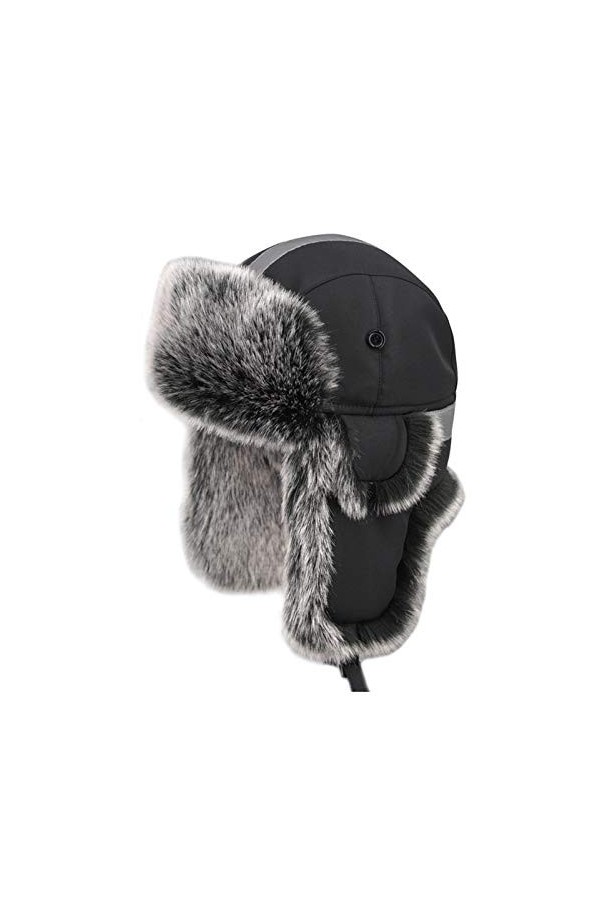 Insun Unisex Chapka Haute Visibilité Chapeau de Trappeur en Fausse Fourrure Chaud Anti Vent Ushanka Chapeau de Chasse Russe N