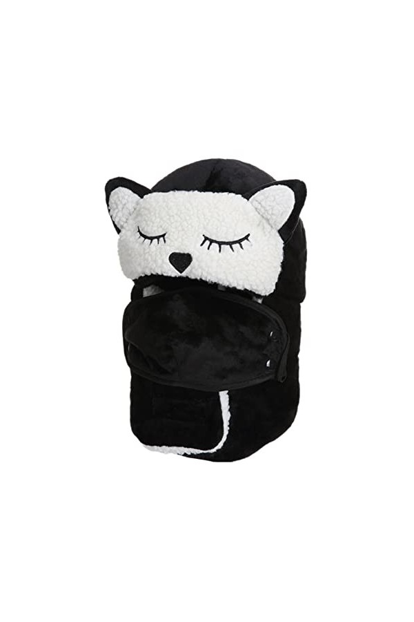 Cicilin Chapeau Trappeur Hiver Unisex Bomber Chapeau Chapka Coupe-Vent Chapeau Russe Animal Doublé Fourrure Cache-Oreilles Bl