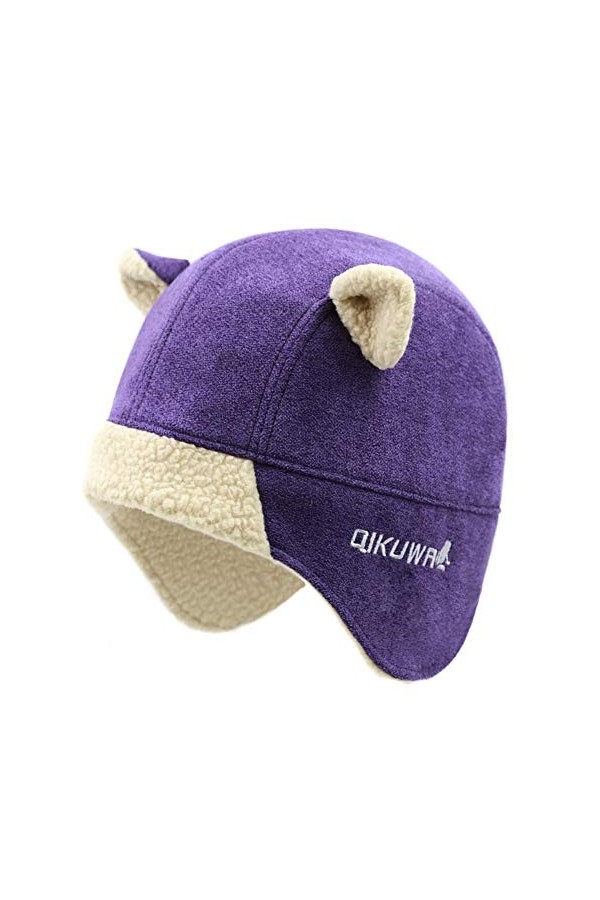 Insun Femmes Chapka Beanie Chapeaux avec Couvre Oreilles dhiver Anti Vent Casquette Violet 1 52-64cm