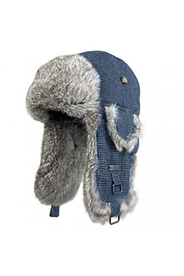 Taslon Chapeau de trappeur dhiver en fausse fourrure pour homme et femme, bleu, Small-medium