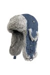 Taslon Chapeau de trappeur dhiver en fausse fourrure pour homme et femme, bleu, Small-medium