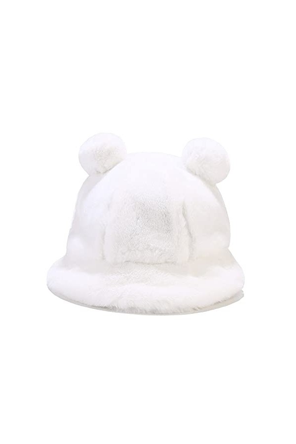 Dirholl Chapeau dhiver en fausse fourrure pour femme, Motif vache noir grande taille, Taille M