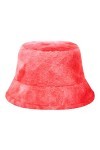 Surkat Chapeau dhiver en fausse fourrure chaud coupe-vent pour femme, Tie Dye Rouge, Taille unique