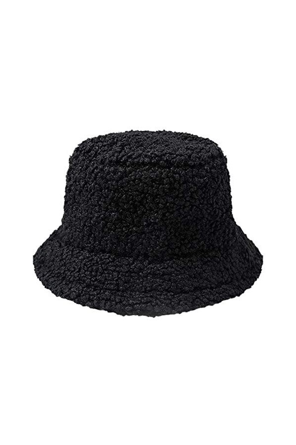 papasgix Chapeau Sherpa pour Femmes Homme Élégant Style Nounours Faux-Fourrure dhiver Printemps Fourrure Hat Chapeau Pêcheur