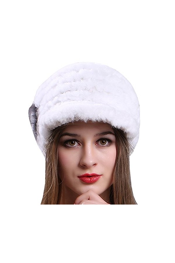 AnKoee Chapeau Casquette Femme Hiver Fausse Fourrure Chapkas Fille Bonnet Chapeaux Blanc 