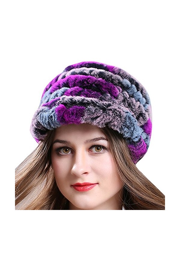 AnKoee Chapeau Casquette Femme Hiver Fausse Fourrure Chapkas Fille Bonnet Chapeaux Blanc 