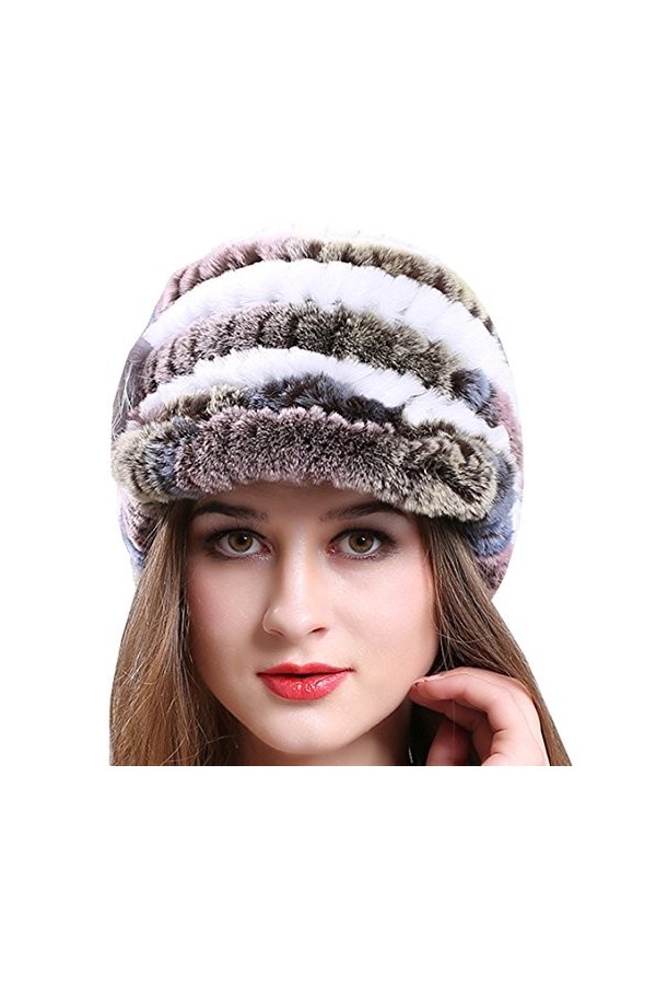 AnKoee Chapeau Casquette Femme Hiver Fausse Fourrure Chapkas Fille Bonnet Chapeaux Blanc 