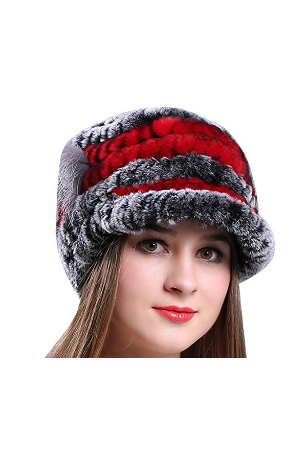 AnKoee Chapeau Casquette Femme Hiver Fausse Fourrure Chapkas Fille Bonnet Chapeaux Blanc 