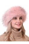 soul young Bandeau en Fourrure Chapka Russe Femmes Bandeaux Fausse Fourrure De Hiver pour Ski Rose avec Pointe 