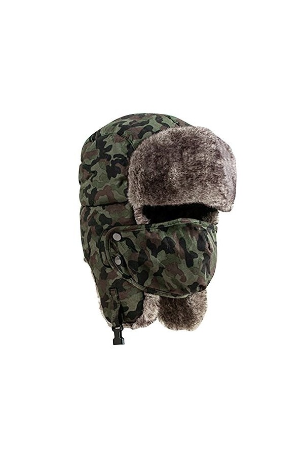 Bluelans® Bonnet en fourrure de renard - Bonnet dhiver pour femme - Bonnet daviateur - Bonnet daviateur - Bonnet en fourru