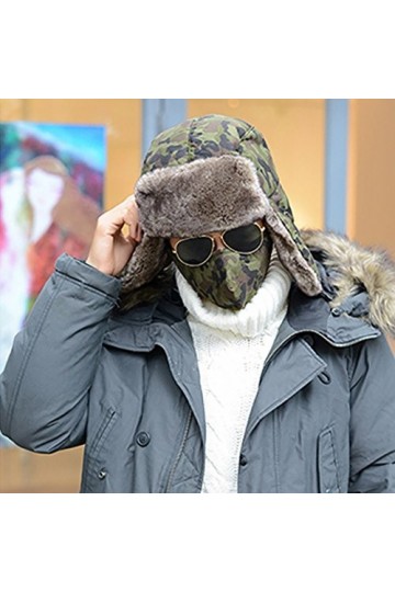 Bluelans® Bonnet en fourrure de renard - Bonnet dhiver pour femme - Bonnet daviateur - Bonnet daviateur - Bonnet en fourru