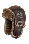 Cozomiz Unisex Faux Cuir Chapka Casquette avec Bordure en Fourrure dhiver Anti Vent Aviateur Chapeau Bonnet de Russie Chapea