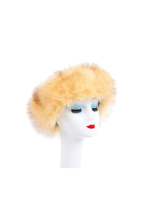 ihreesy Chapeau en Fourrure Fausse Fourrure de Renard pour Hiver, Anti-Vent et Froid Chapeau en Fausse Fourrure pour Femme Él