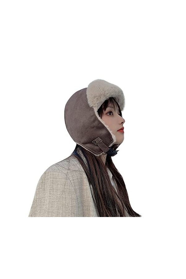 Chapeau de trappeur en fausse fourrure pour femme,Chaud et épais,Cache-oreilles,Pour la chasse, lhiver, le ski, la neige,Bon