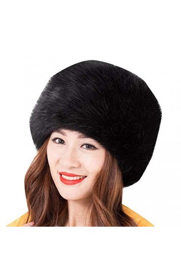LaoZanA Femme Hiver Chapeau en Fausse Fourrure Style Russe Gris Noir