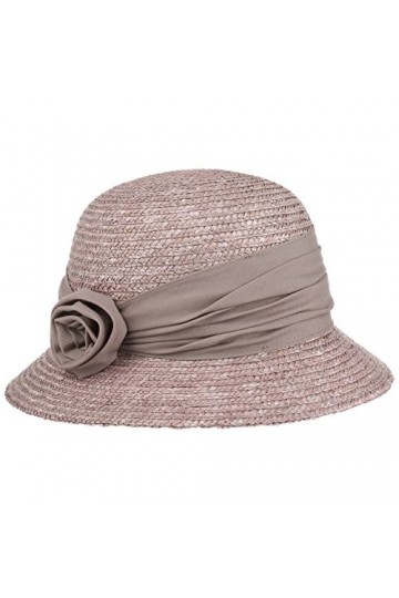 Seeberger Chapeau Kassida en Paille Decoration Naissance de Fleurs Soleil Taille Unique - Gris 