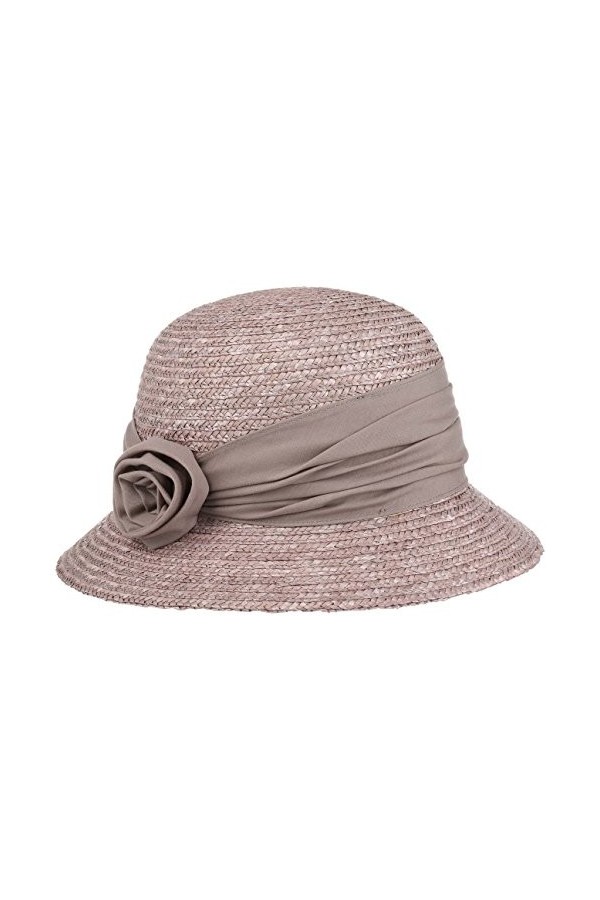 Seeberger Chapeau Kassida en Paille Decoration Naissance de Fleurs Soleil Taille Unique - Gris 