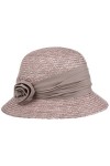 Seeberger Chapeau Kassida en Paille Decoration Naissance de Fleurs Soleil Taille Unique - Gris 