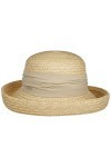 Seeberger Chapeau Dilara en Paille Chapeau pour Femme Chapeau de Soleil Taille Unique - Beige Clair 