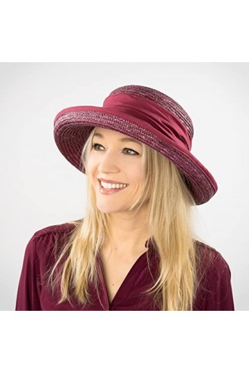 Seeberger Chapeau Dilara en Paille Chapeau pour Femme Chapeau de Soleil Taille Unique - Beige Clair 