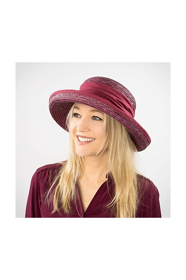 Seeberger Chapeau Dilara en Paille Chapeau pour Femme Chapeau de Soleil Taille Unique - Beige Clair 