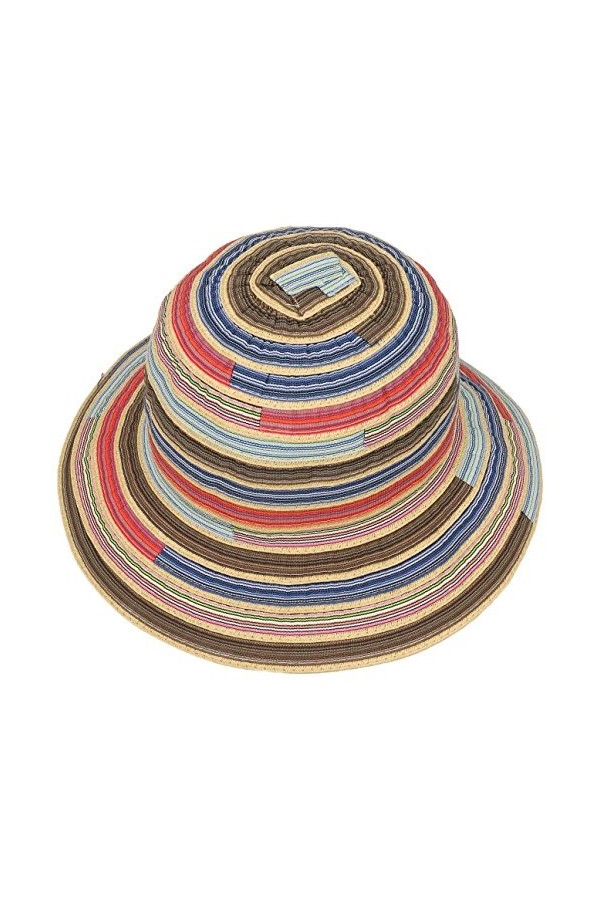 Lipodo Chapeau pour Femme Happy - en Tissu dété Printemps-été - Taille Unique Beige