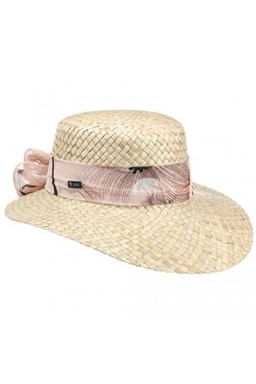 Lipodo Chapeau en Paille Malima Femme - Made in Italy de Soleil dété Plage Printemps-été - Taille Unique Rose