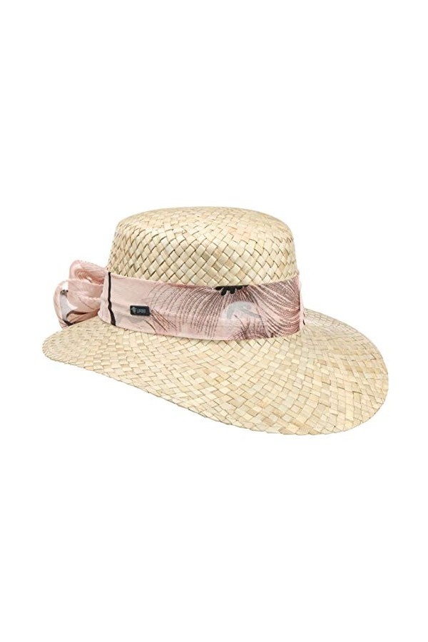 Lipodo Chapeau en Paille Malima Femme - Made in Italy de Soleil dété Plage Printemps-été - Taille Unique Rose