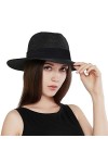 Taylormia Femme Panama Chapeau Été Chapeau de Soleil Chapeau de Paille Chapeau de Plage Anti-UV UPF 50+ Beige