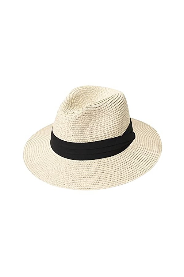 TOSKATOK Chapeau de Soleil Panama en Paille Classique pour Femme et Homme UPF 50+ Taille r�glable � Large Bord-Taille Unique-