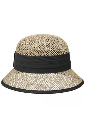 Seeberger Chapeau Cloche en Paille Zostère Chapeau de Soleil Chapeau pour Le Jardin Taille Unique - Noir 