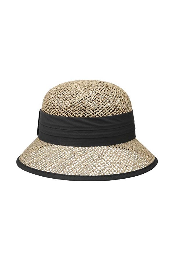 Seeberger Chapeau Cloche en Paille Zostère Chapeau de Soleil Chapeau pour Le Jardin Taille Unique - Noir 