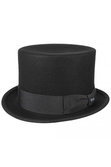 Lipodo Haut-de-Forme pour Enfant - Made in Italy Chapeau de fête en Feutre Laine Mariage avec Ruban Gros Grain Printemps-été 