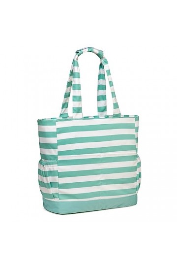 Sac de Plage, VASCHY Résistant à leau Grand Cabas Femme Pliable Léger Sac à Bandoulière dÉté avec Fermeture à Glissière et 