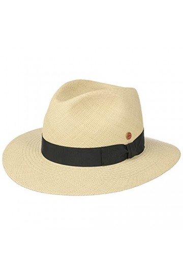 Mayser Chapeau Menton Paille Panama Femme/Homme - Made in The EU Protection UV de Soleil avec Ruban Gros Grain Printemps-été 