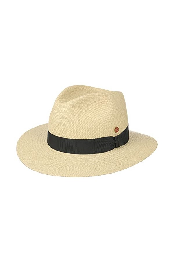Mayser Chapeau Menton Paille Panama Femme/Homme - Made in The EU Protection UV de Soleil avec Ruban Gros Grain Printemps-été 